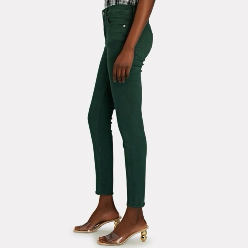 Veronica Beard Debbie High-Rise Skinny Jeans in Evergreen, Size 27